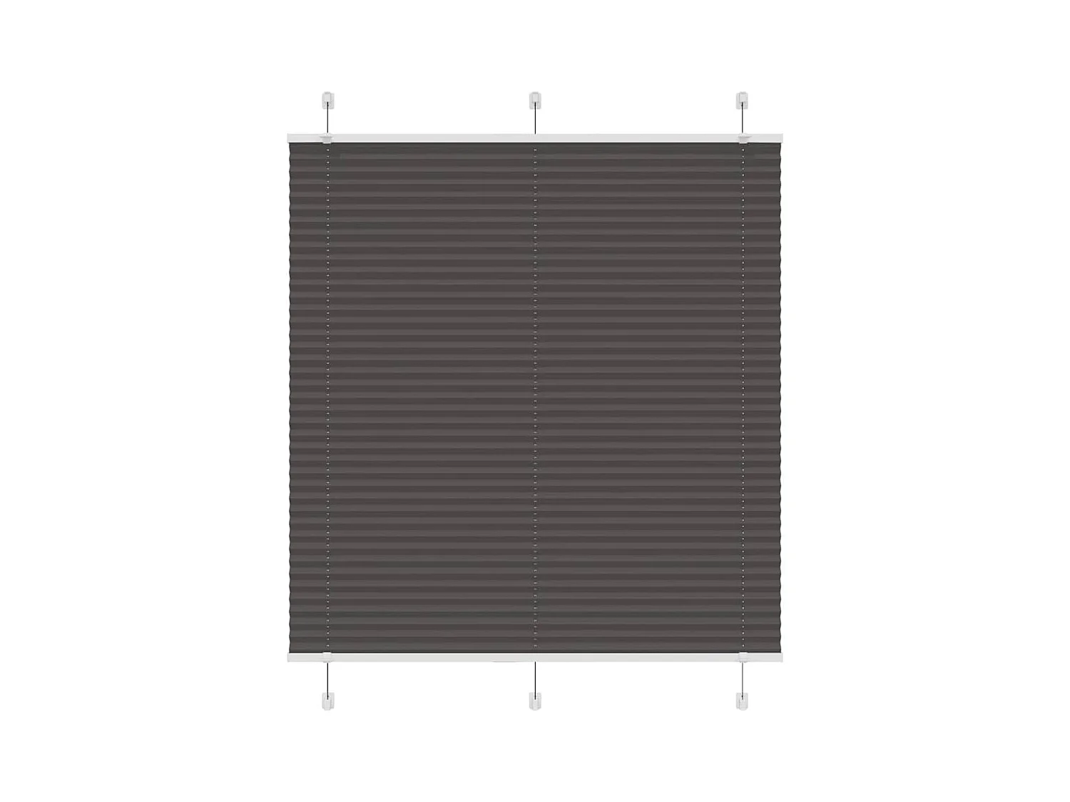 Tenda plissettata nera 115x150 cm larghezza tessuto 114,4 cm poliestere