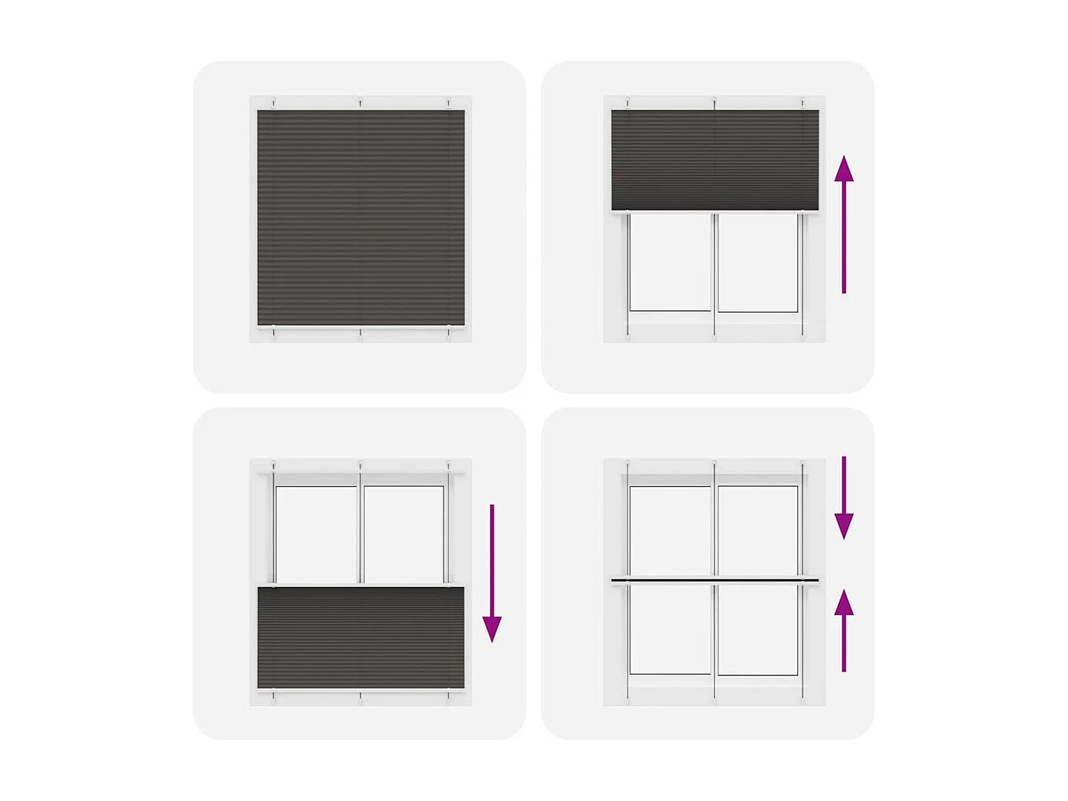 Store plissé noir 115x150 cm largeur du tissu 114,4cm polyester