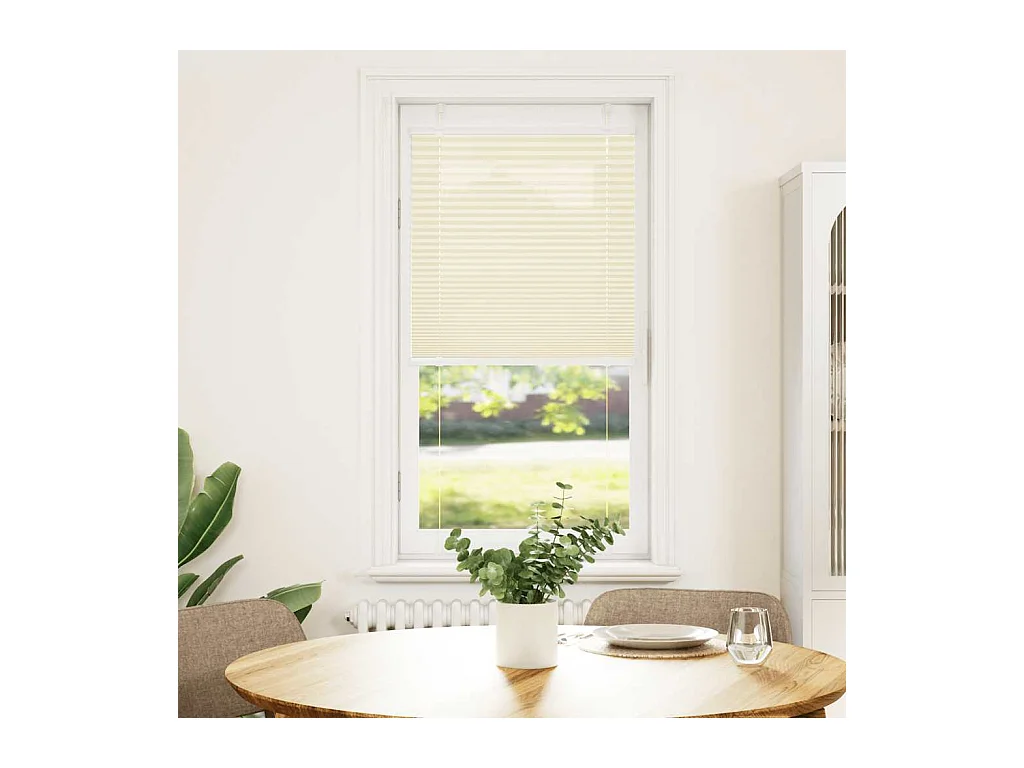 Tenda plissettata color crema 65x150 cm larghezza tessuto 64,4 cm poliestere