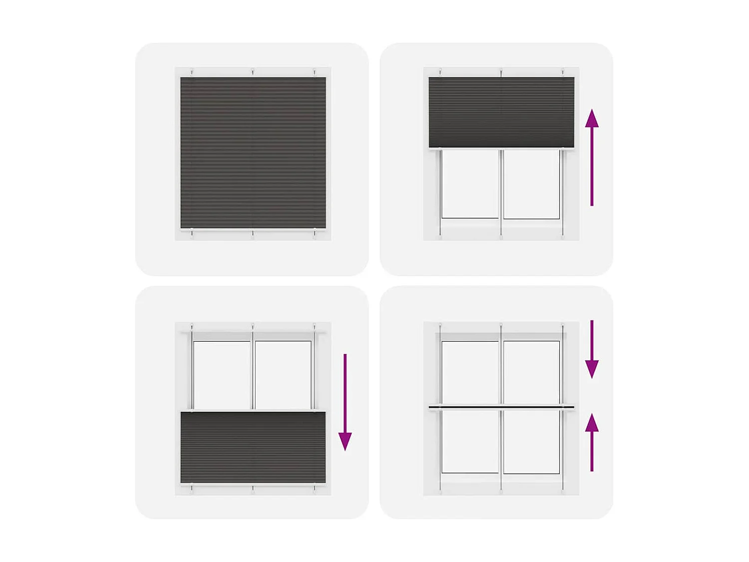 Store plissé noir 120x150 cm largeur du tissu 119,4cm polyester