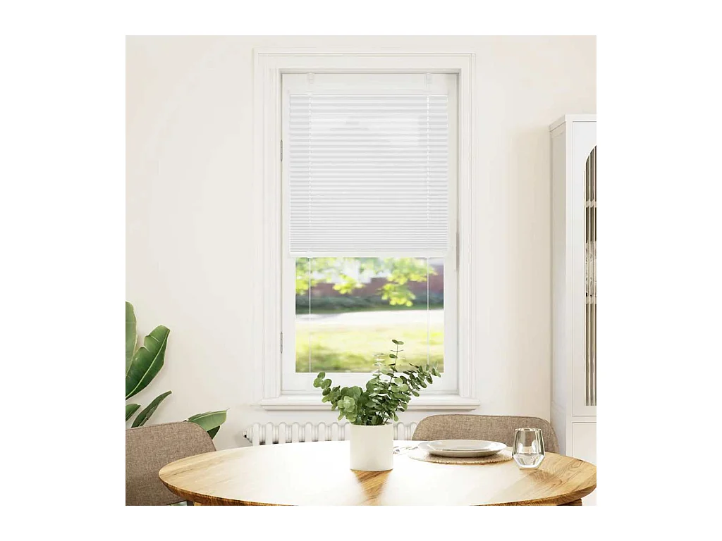 Estor plisado blanco 65x150 cm ancho tela 64,4 cm poliéster