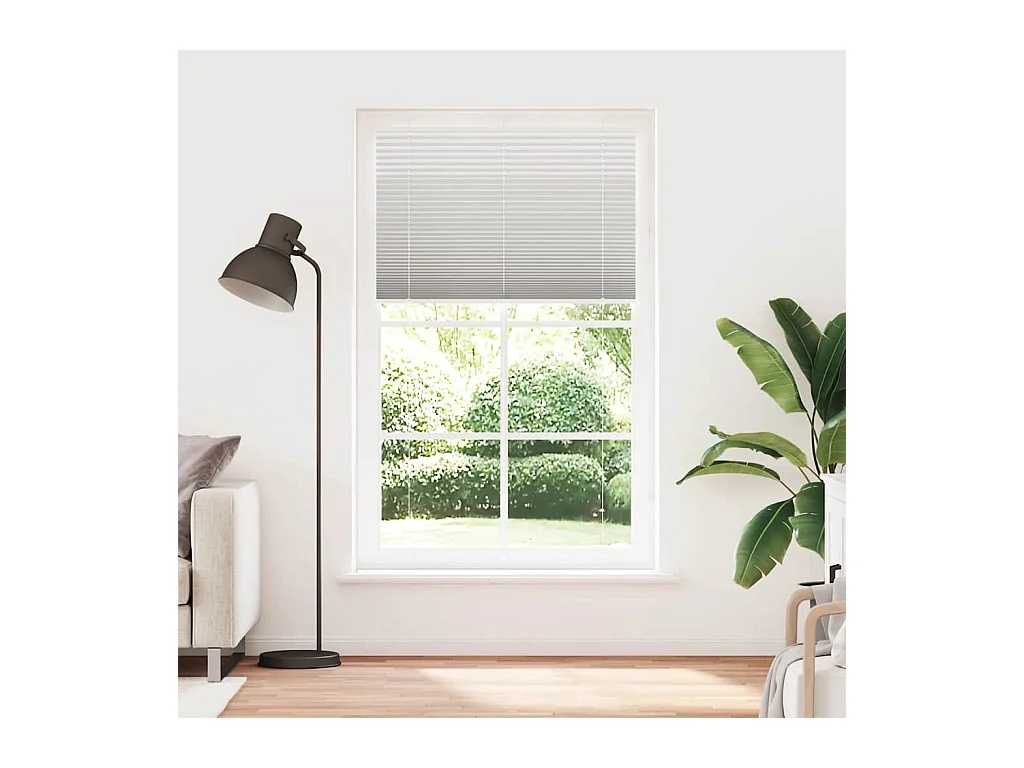 Store plissé gris clair 115x200cm largeur du tissu 114,4cm