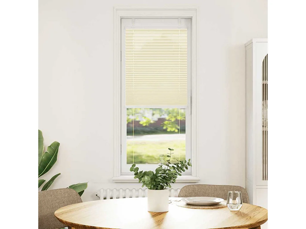 Tenda plissettata color crema 50x150 cm larghezza tessuto 49,4 cm poliestere