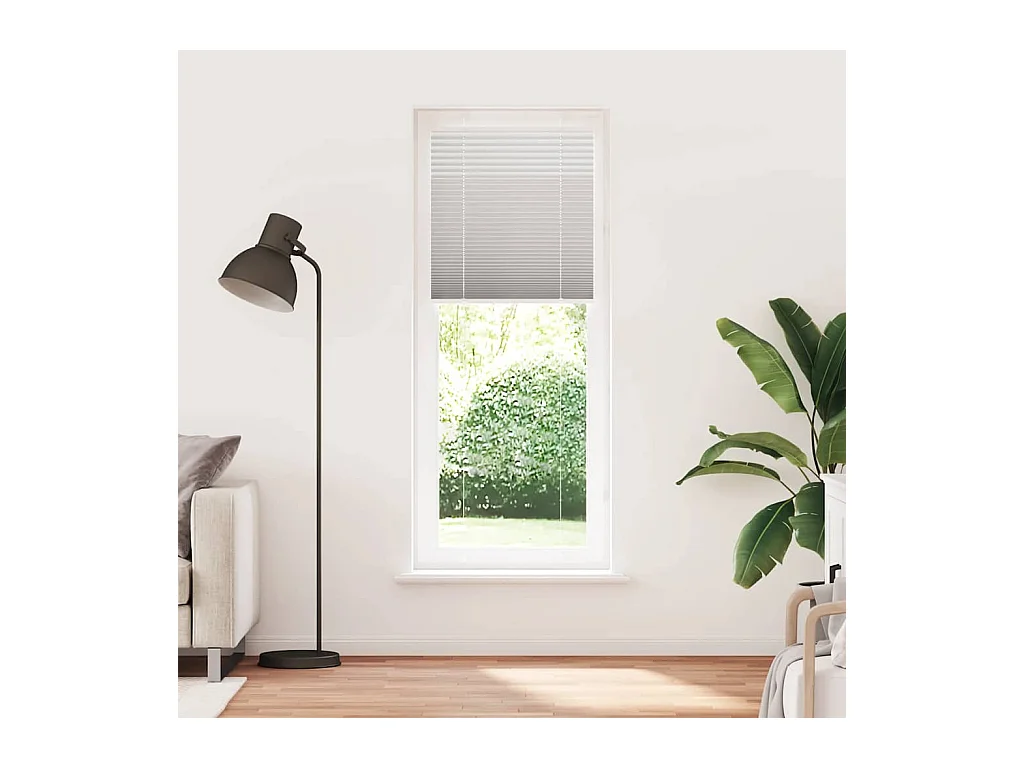 Tenda plissettata grigio chiaro 80x200 cm larghezza tessuto 79,4 cm