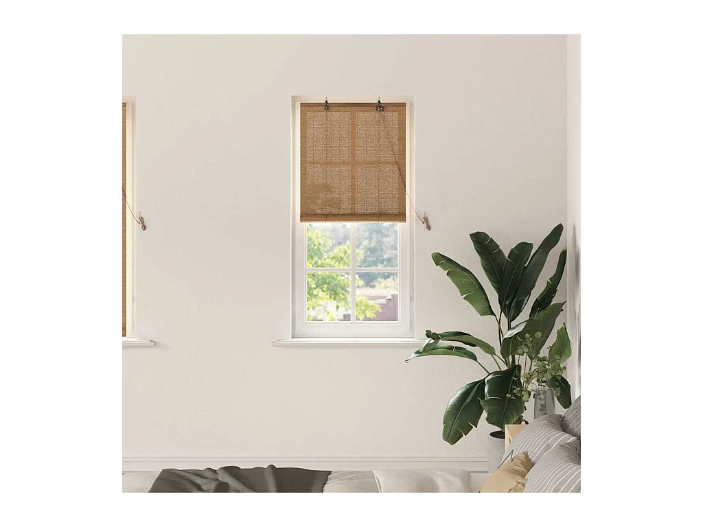 Tende oscuranti e tende marrone chiaro 60 x 160 cm in bambù