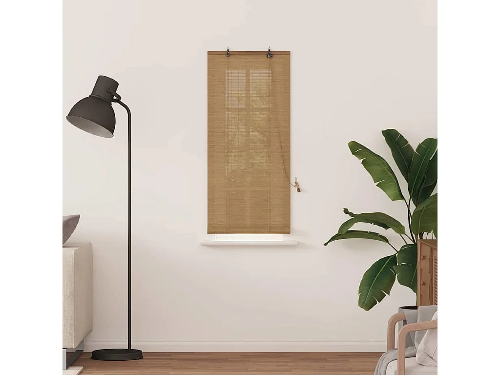 Tende oscuranti e tende marrone chiaro 60 x 160 cm in bambù