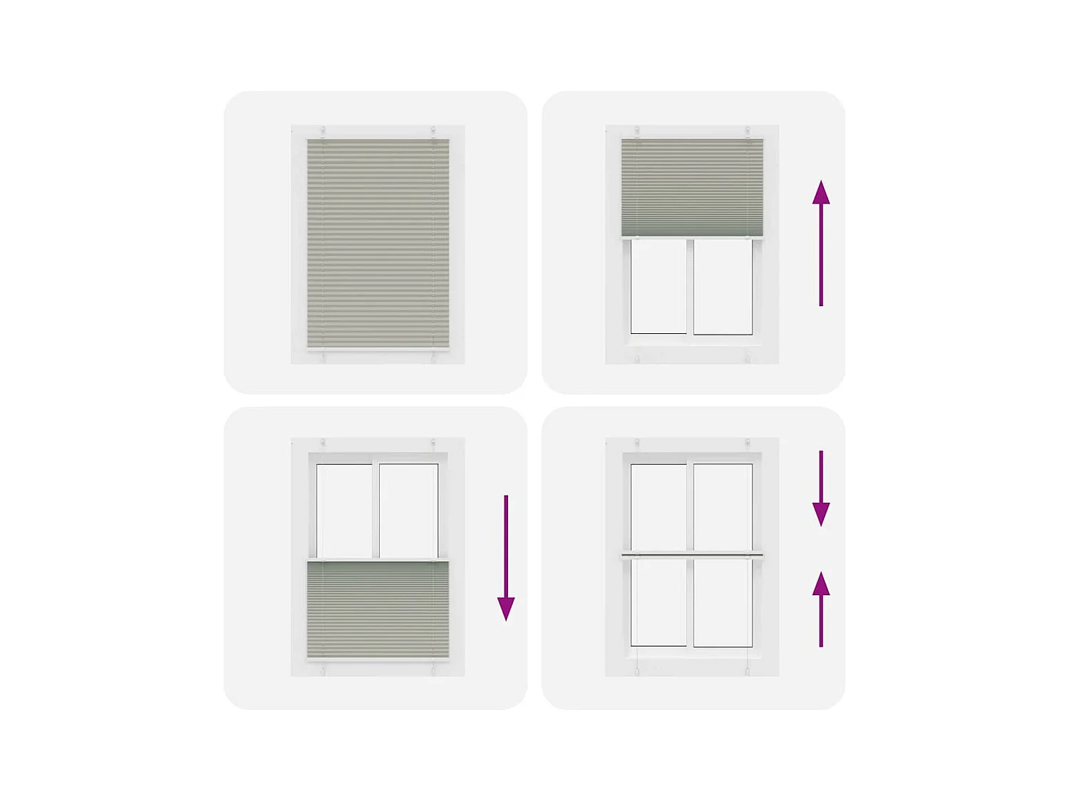 Hellgraues Plissee 100x150 cm Stoffbreite 99,4 cm
