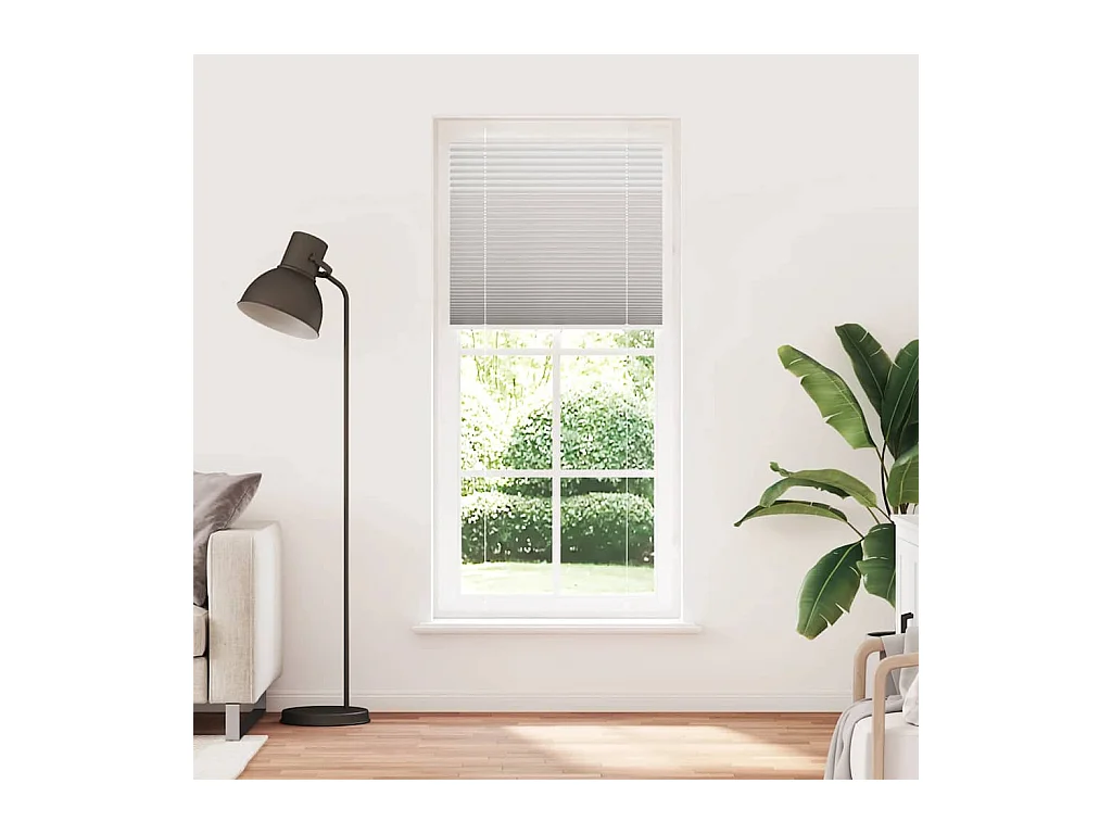 Store plissé gris clair 85x200 cm largeur du tissu 84,4 cm