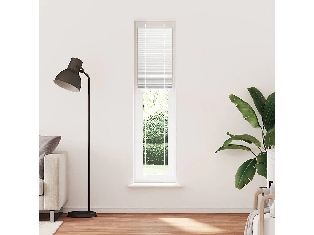 Tenda plissettata bianca 40x200 cm larghezza tessuto 39,4 cm poliestere