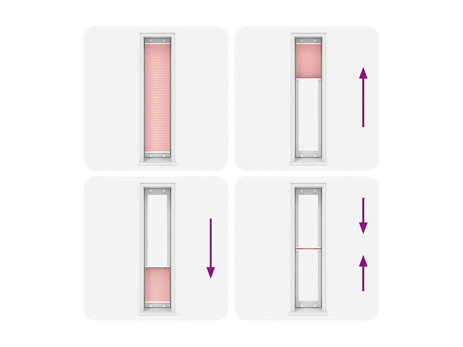 Store plissé rose 50x200 cm largeur du tissu 49,4 cm polyester