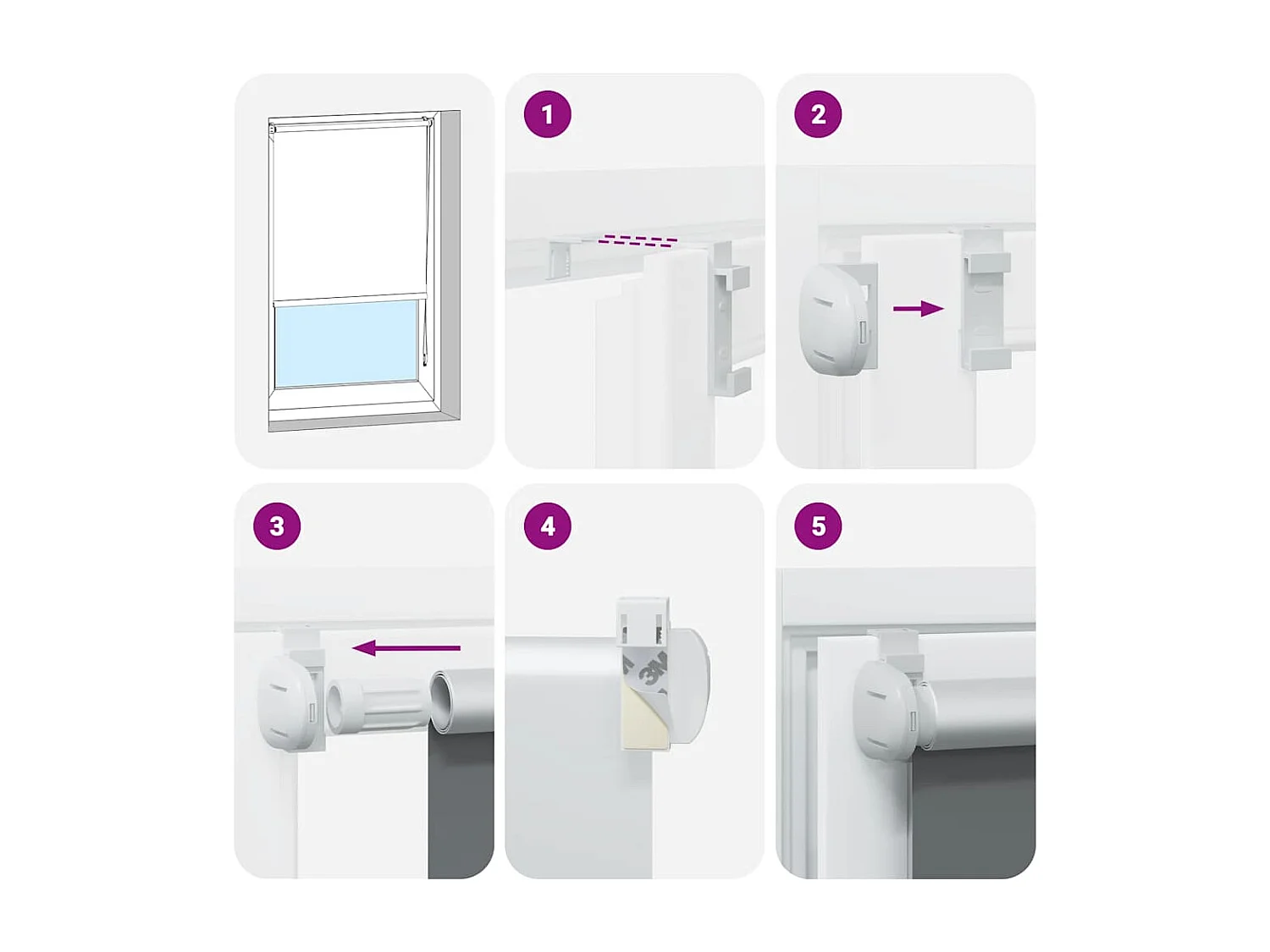 Estor enrollable 80 x 175 cm Blanco roto