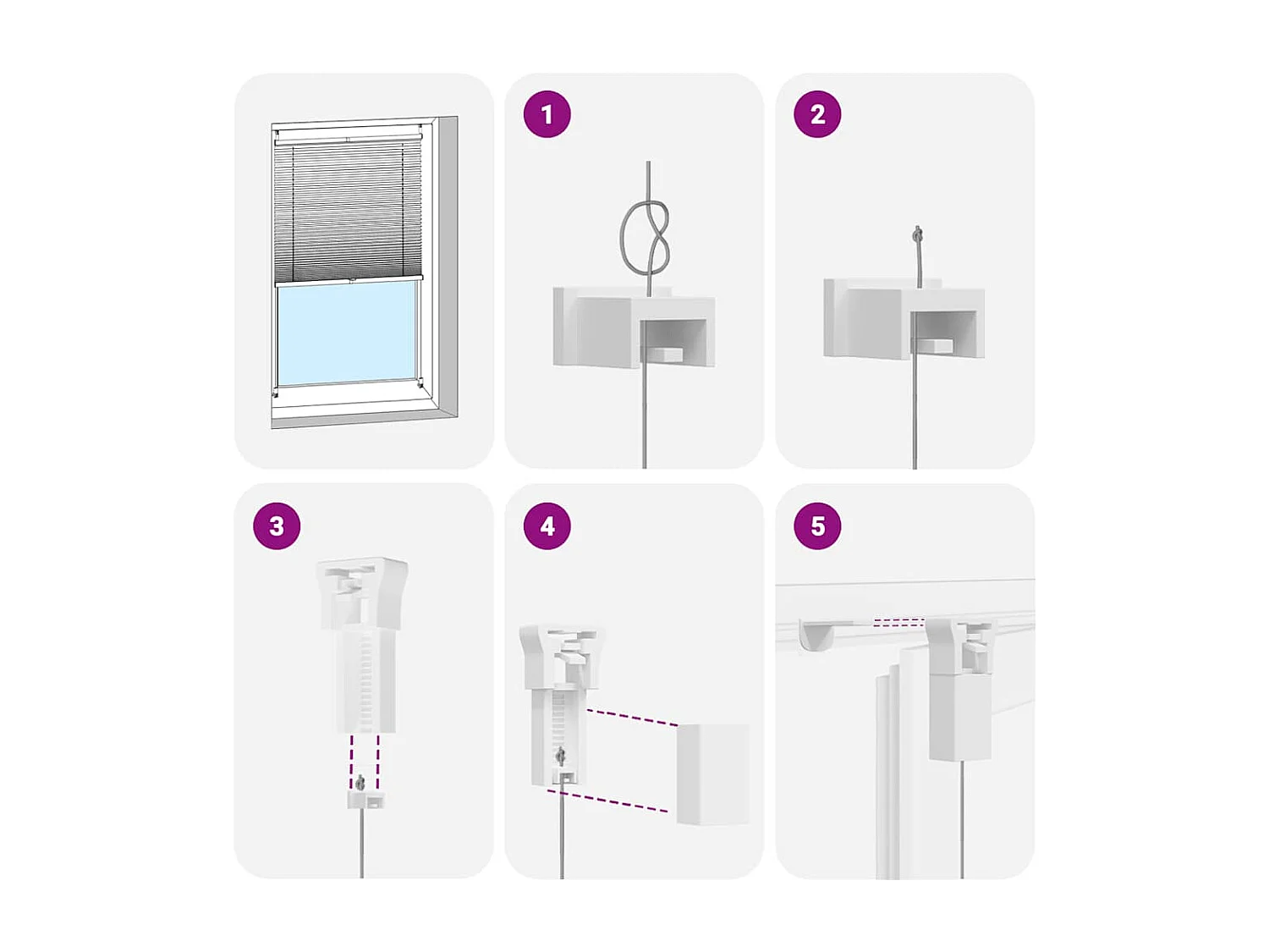 Estor plisado 70x125 cm Blanco