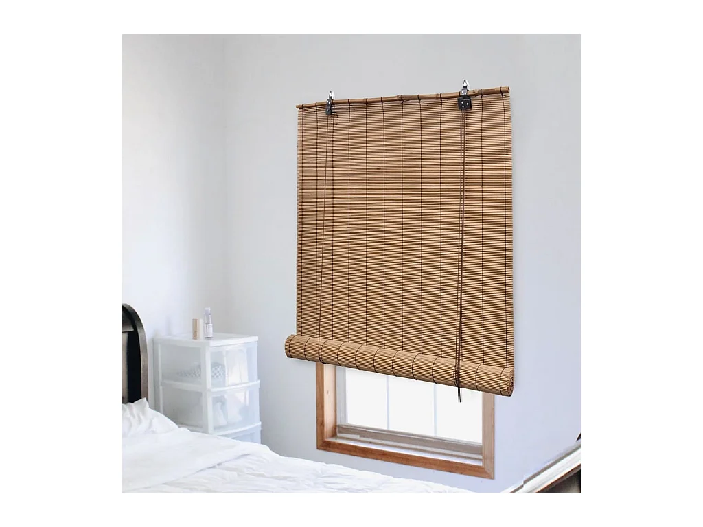 Bamboe rolgordijn 100x220 cm Bruin