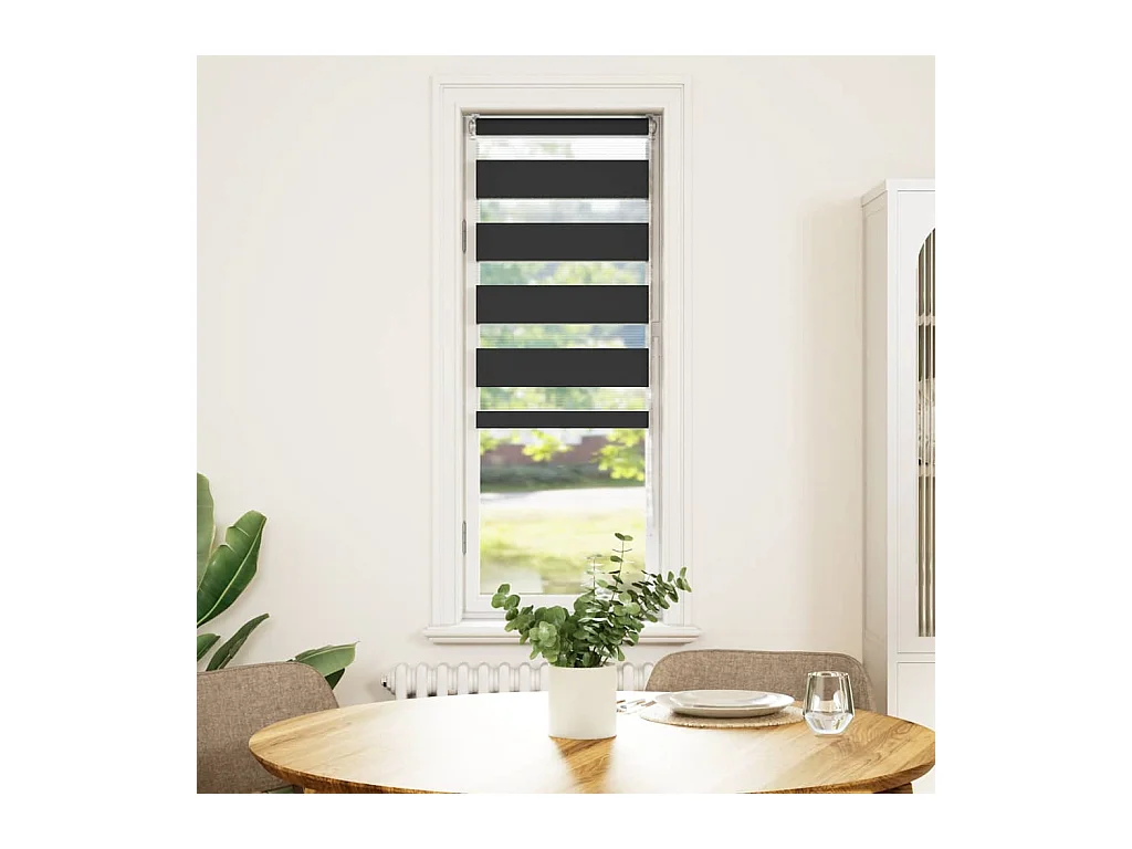 Store zèbre noir 40x150 cm largeur du tissu 35,9 cm polyester