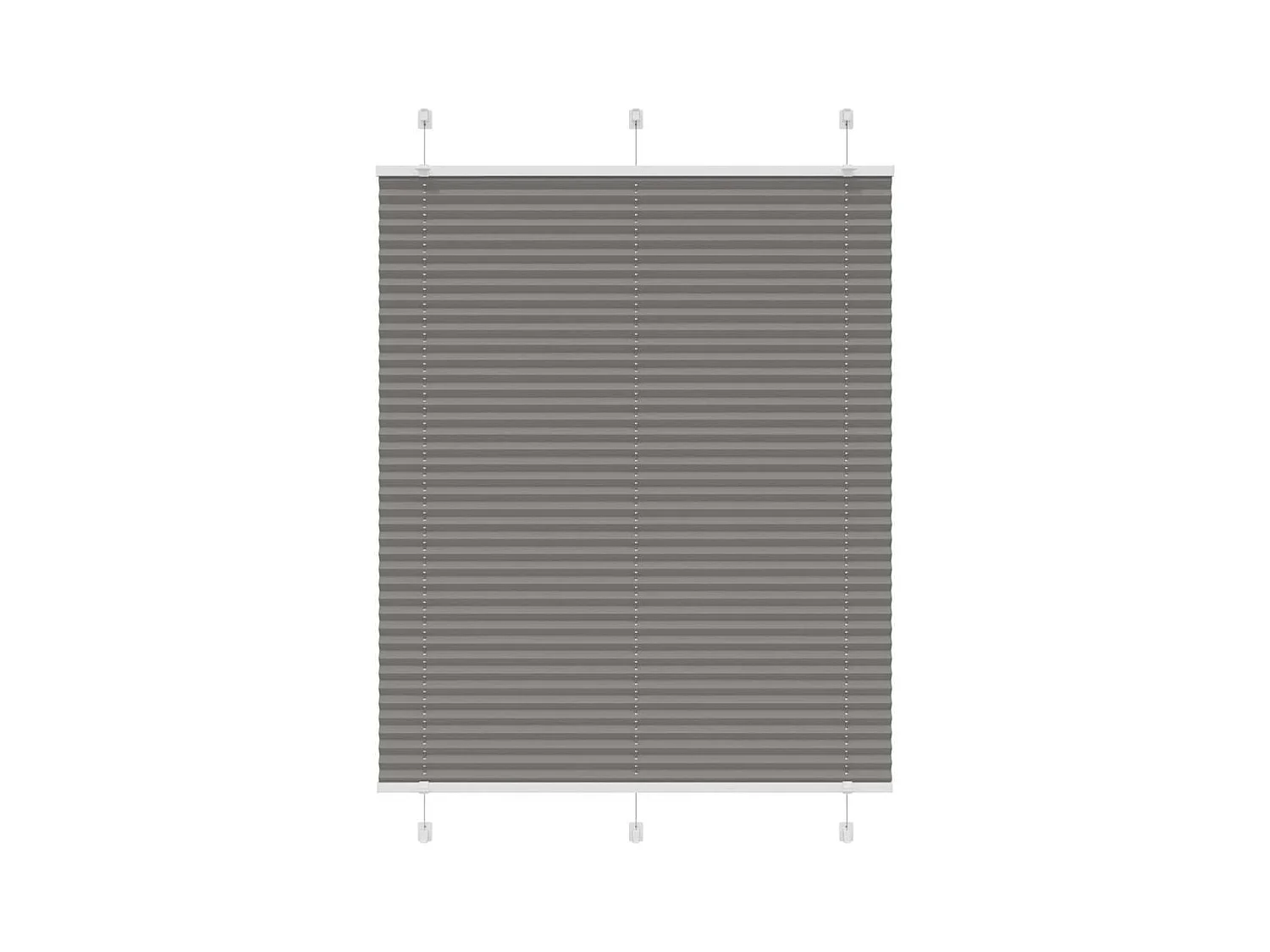 Antraciet plisségordijn 105x150 cm stofbreedte 104,4 cm