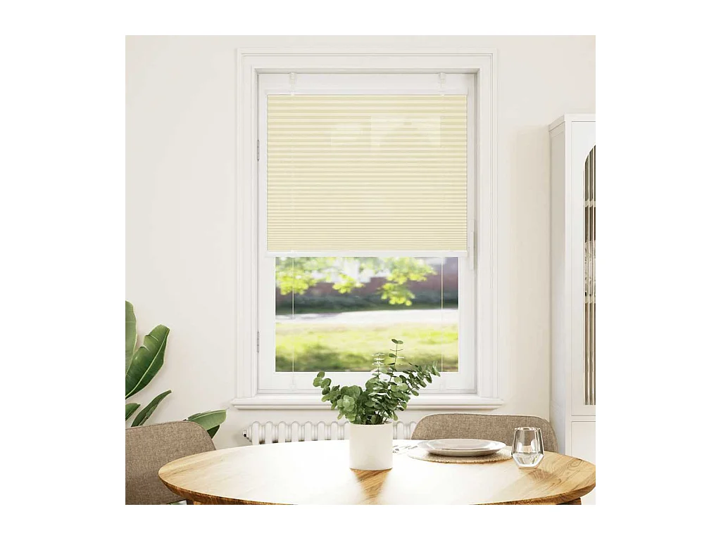 Tenda plissettata color crema 75x100 cm larghezza tessuto 74,4 cm poliestere