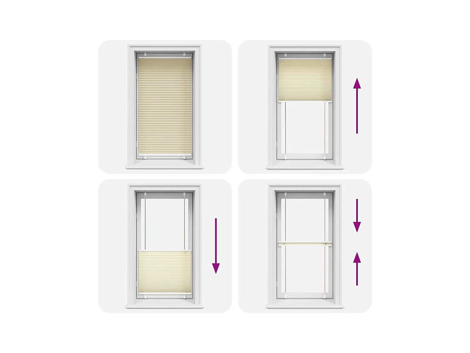Tenda plissettata color crema 75x100 cm larghezza tessuto 74,4 cm poliestere