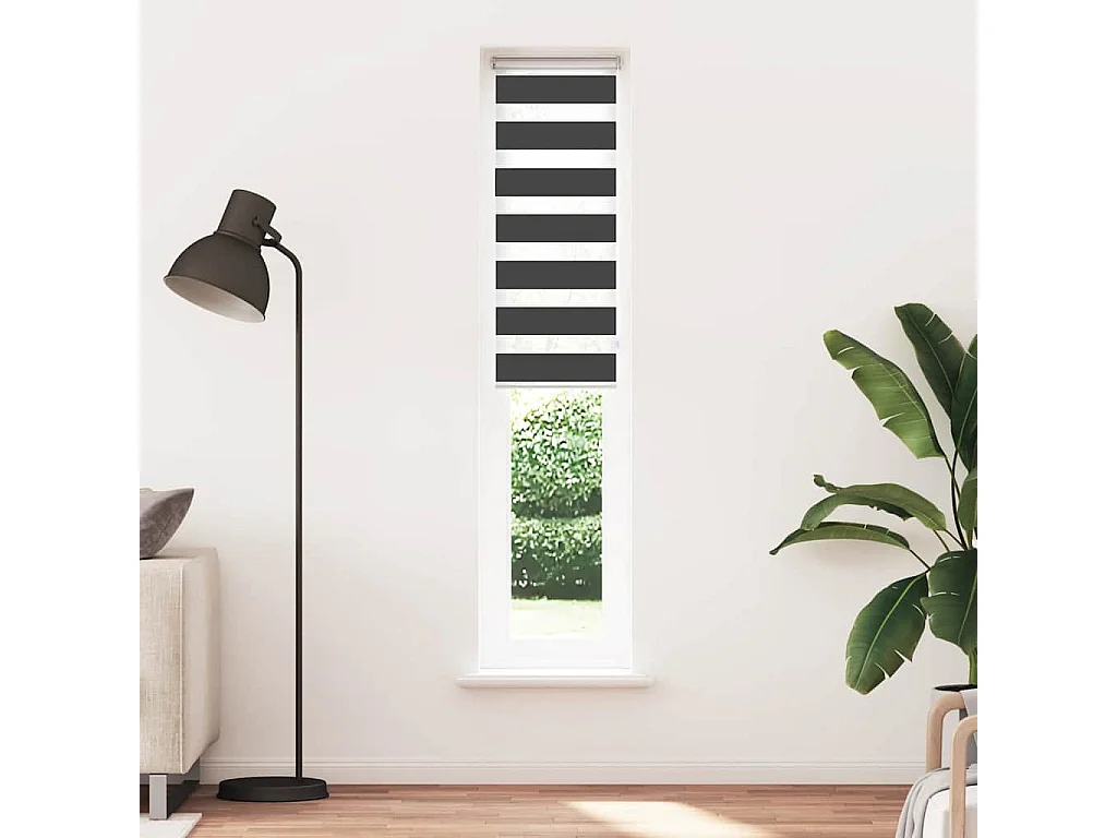 Store zèbre noir 40x200 cm largeur du tissu 35,9 cm polyester