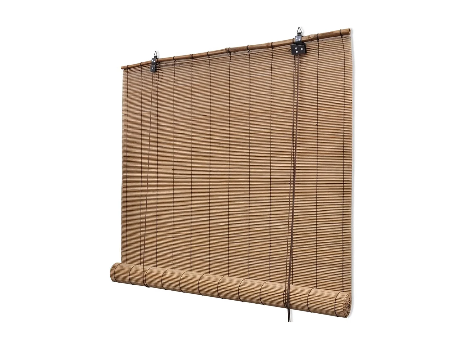 Persianas enrollables de bambú 2 uds 100x160 cm Marrón