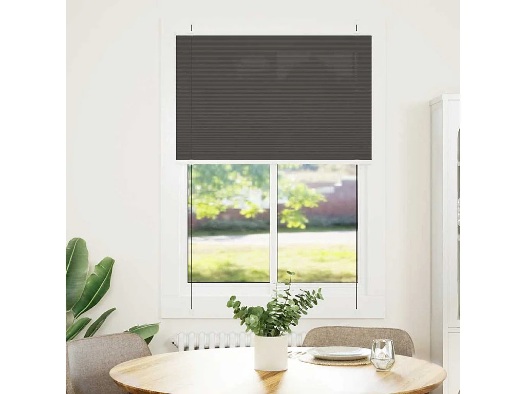 Store plissé noir 95x150 cm largeur du tissu 94,4 cm polyester