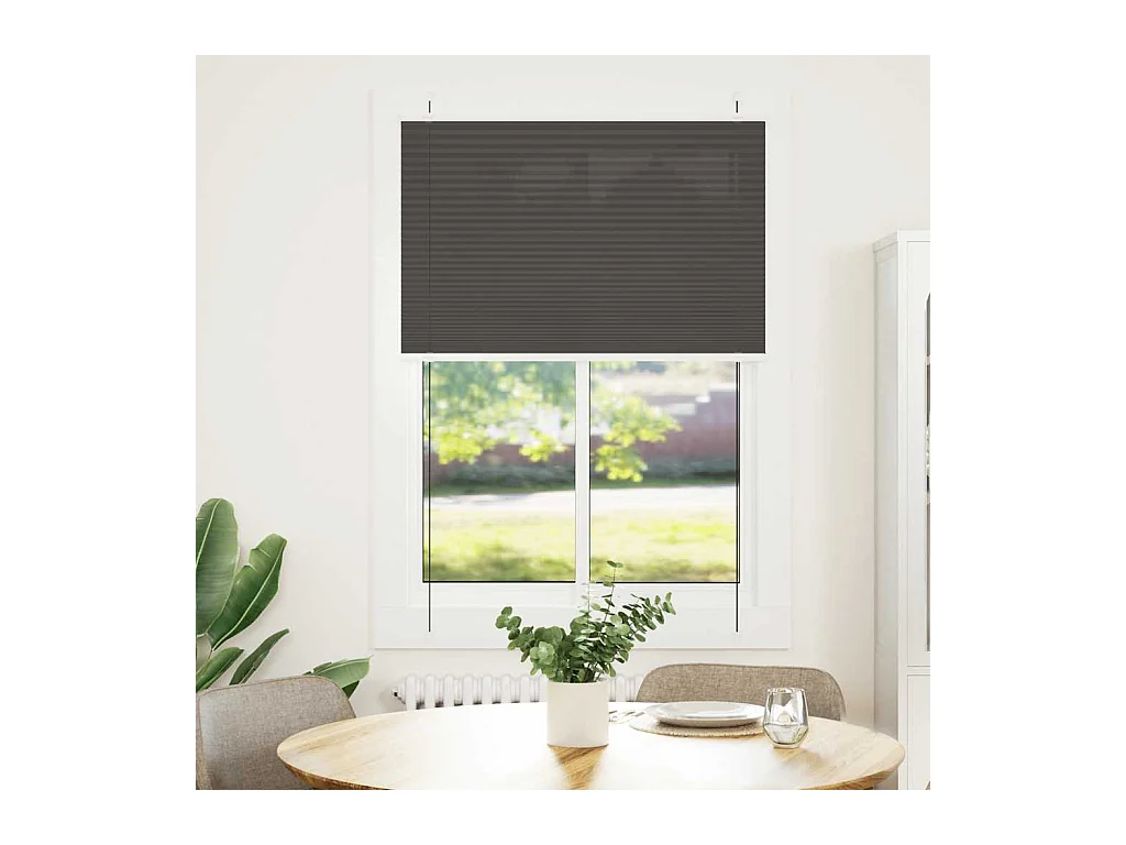 Zwarte plisségordijn 100x100 cm stofbreedte 99,4 cm polyester