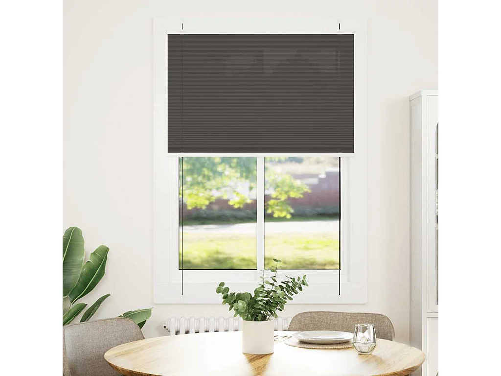 Store plissé noir 100x100 cm largeur du tissu 99,4 cm polyester