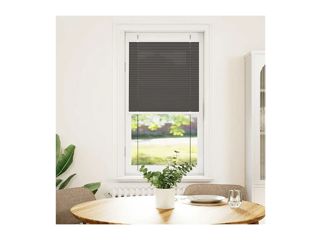 Store plissé noir 60x100 cm largeur du tissu 59,4 cm polyester