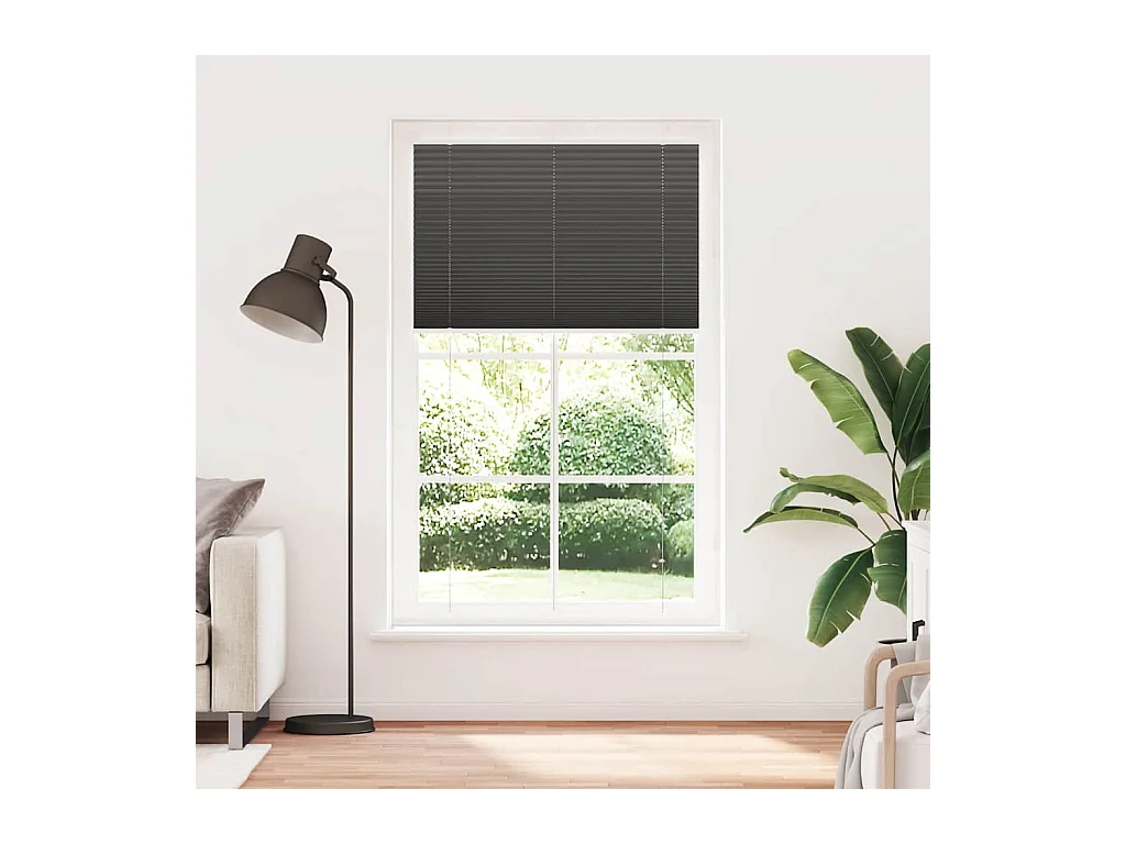 Store plissé noir 120x200 cm largeur du tissu 119,4cm polyester