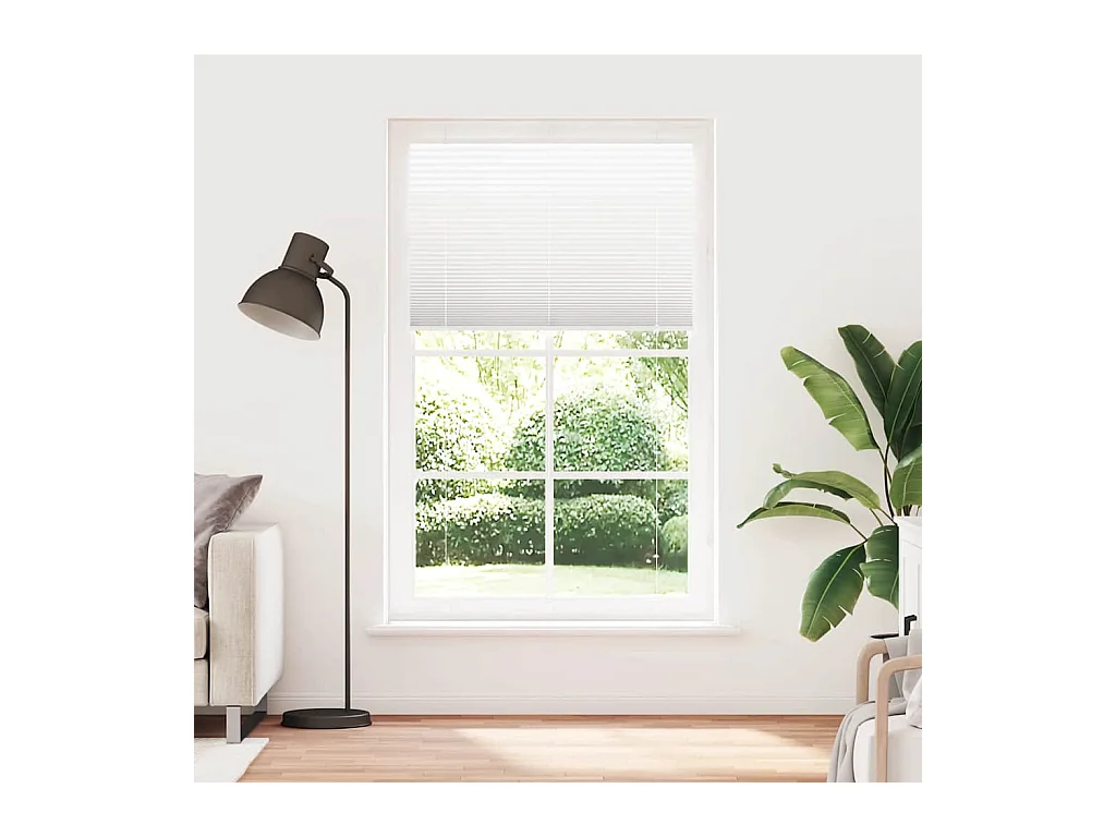 Store plissé blanc 115x200cm largeur du tissu 114,4cm polyester