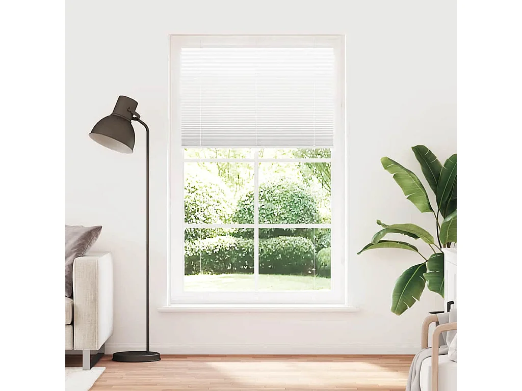 Estor plisado blanco 115x200cm ancho tela 114,4cm poliéster