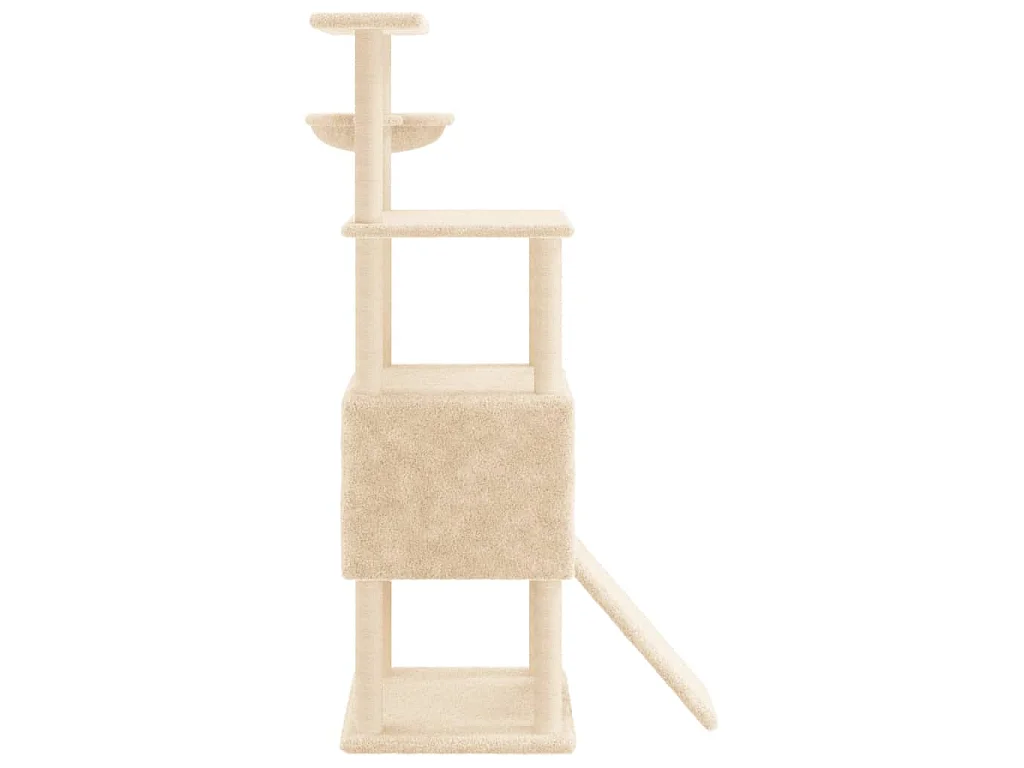 Kattenmeubel met sisal krabpalen 153 cm crèmekleurig
