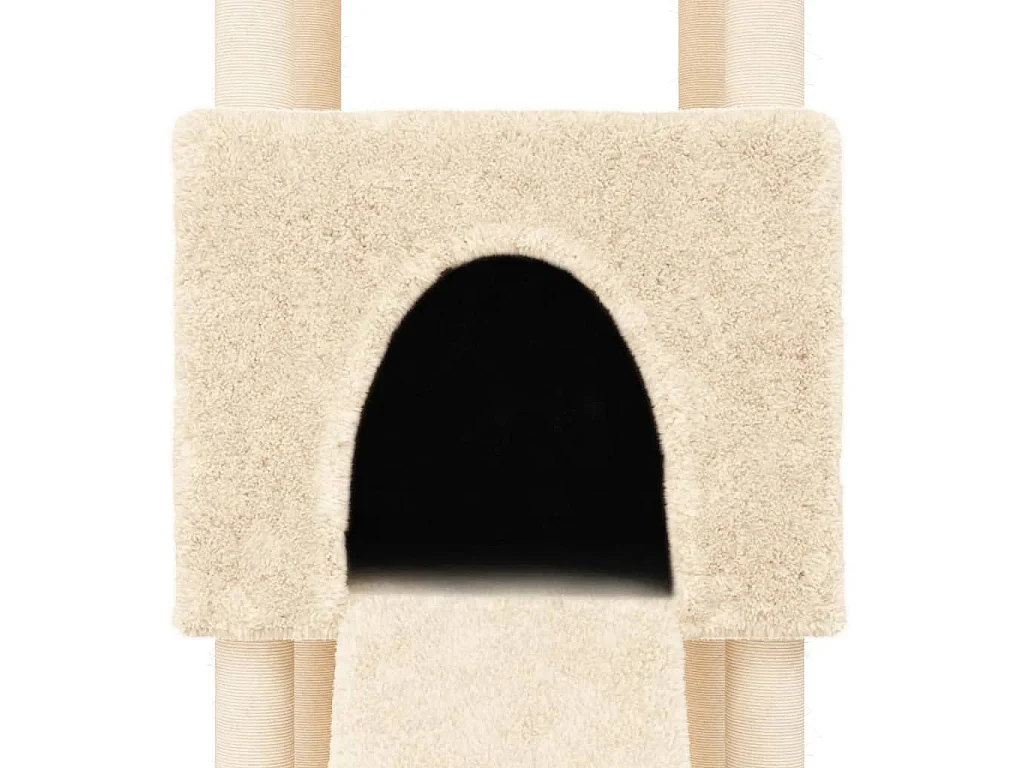 Kattenmeubel met sisal krabpalen 153 cm crèmekleurig