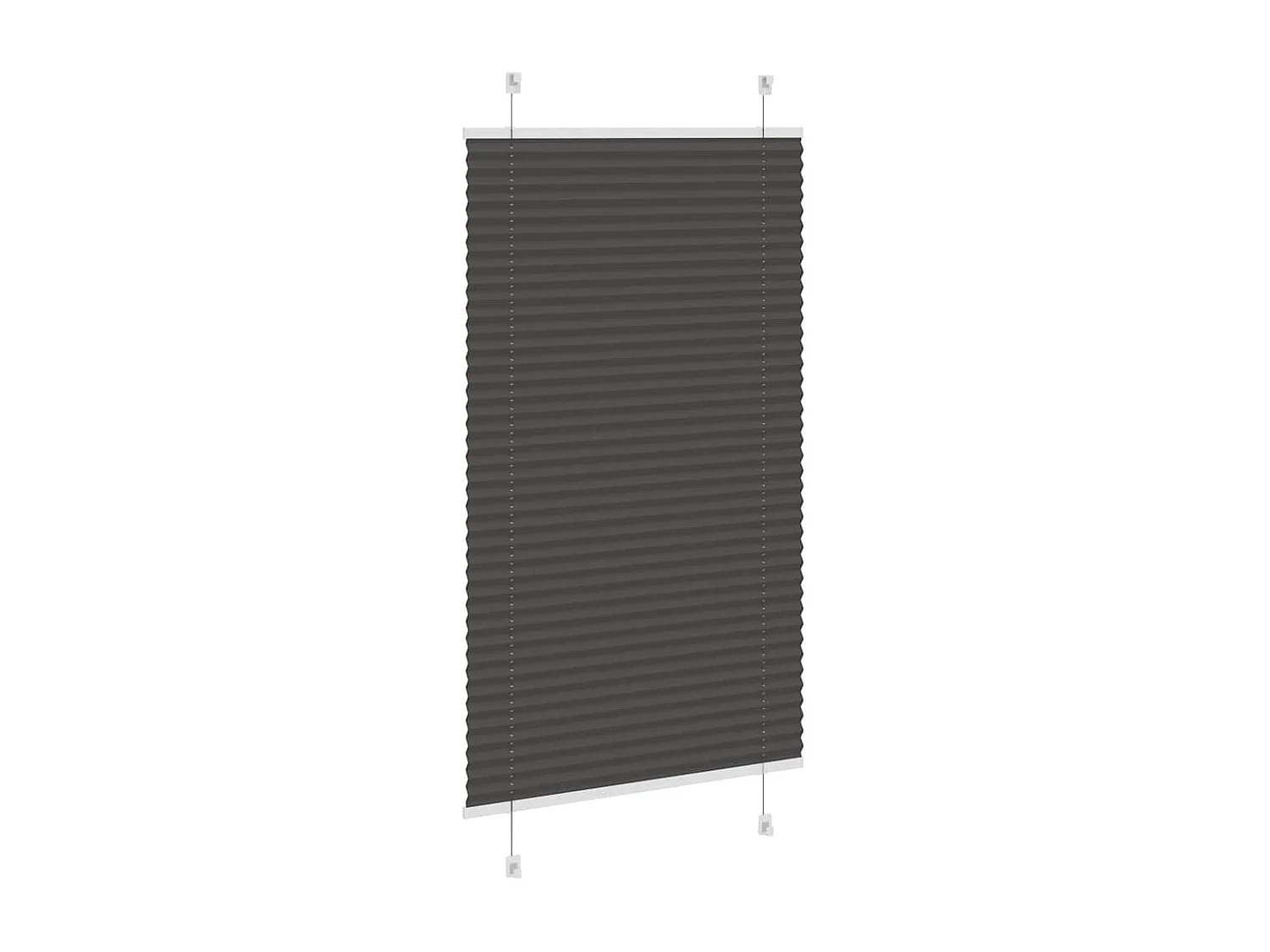 Store plissé noir 75x100 cm largeur du tissu 74,4 cm polyester