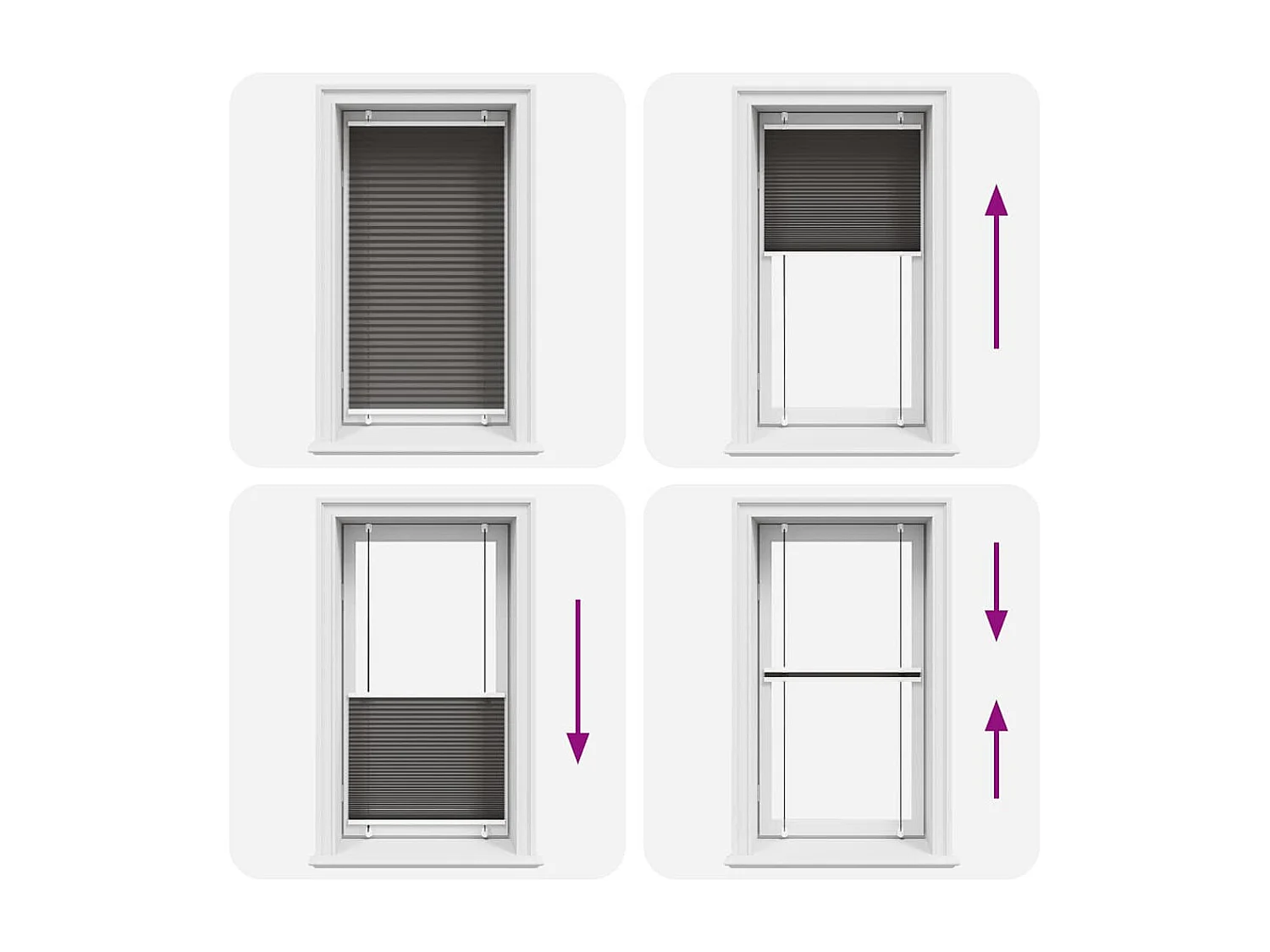 Store plissé noir 75x100 cm largeur du tissu 74,4 cm polyester