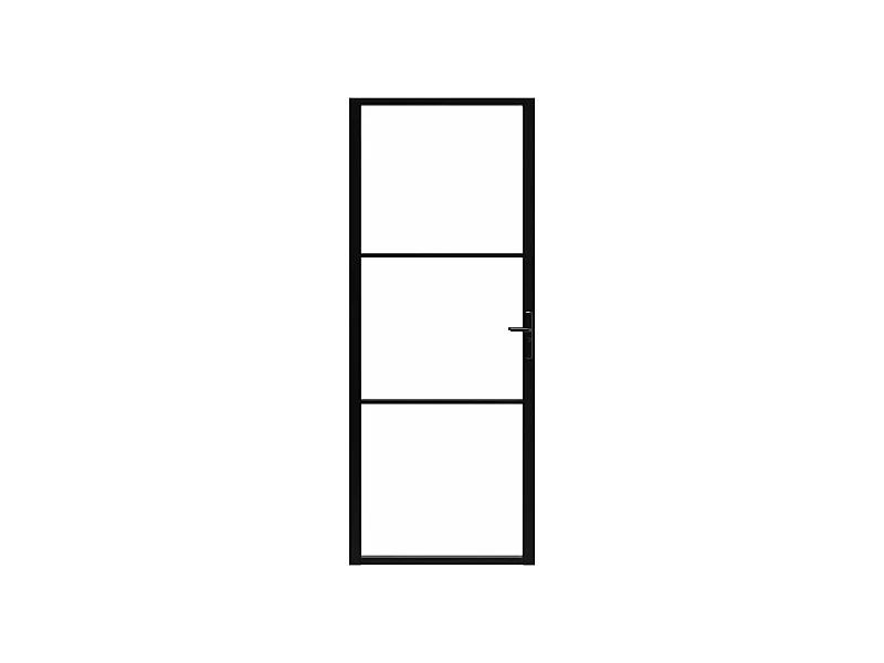 Porte intérieure Verre ESG et aluminium 83x201,5 cm Noir