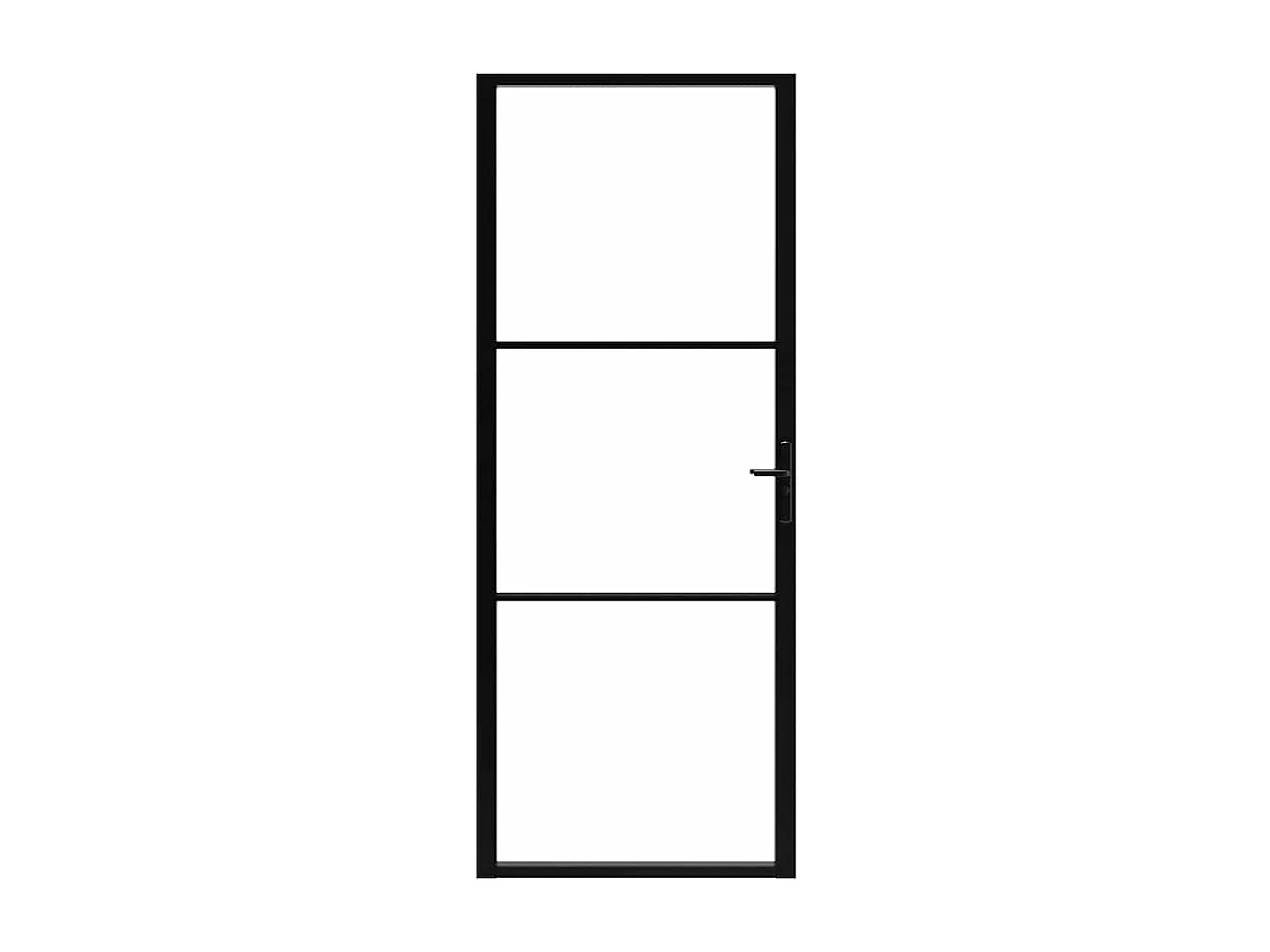 Puerta interior ESG cristal y aluminio 83x201,5 cm Negro