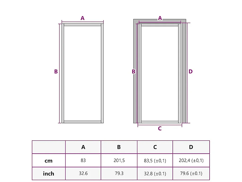 Puerta interior ESG cristal y aluminio 83x201,5 cm Negro