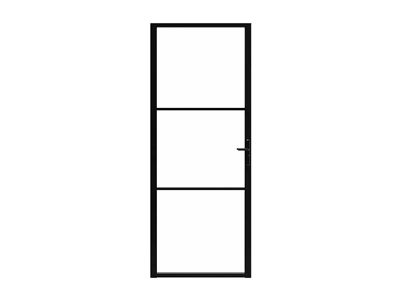 Puerta interior ESG cristal y aluminio 83x201,5 cm Negro