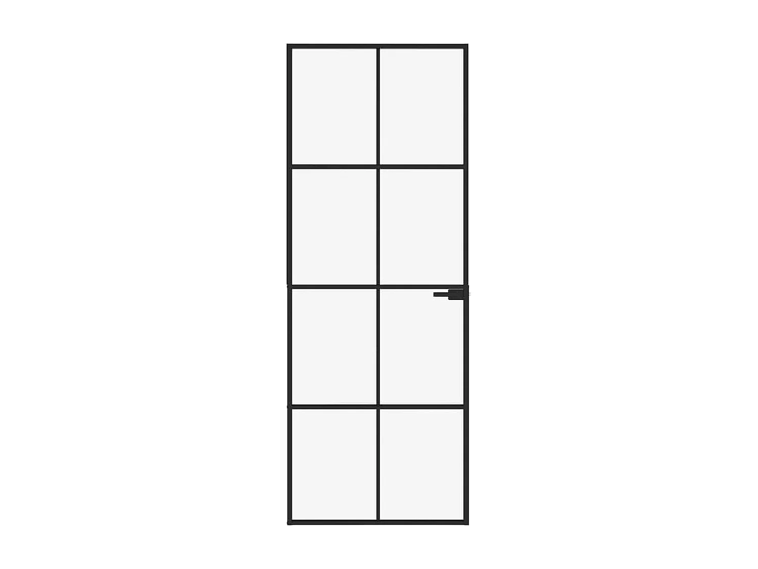 Puerta interior negra 76x201,5 cm Cristal templado aluminio fino