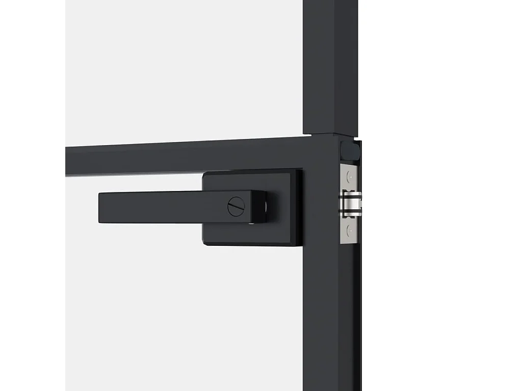 Puerta interior negra 76x201,5 cm Cristal templado aluminio fino