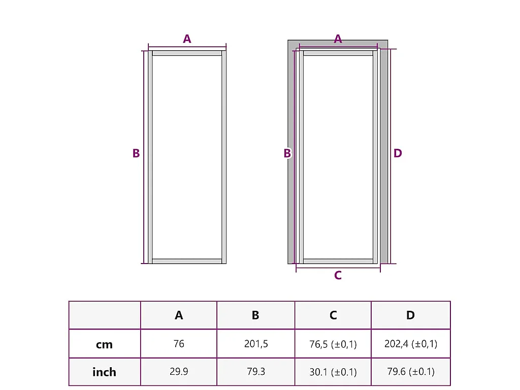 Puerta interior negra 76x201,5 cm Cristal templado aluminio fino