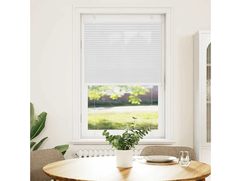 Witte plisségordijn 80x100 cm stofbreedte 79,4 cm polyester