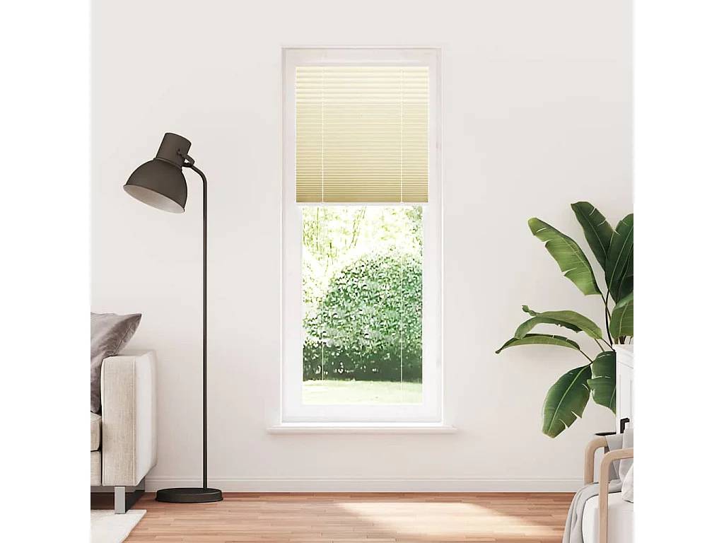 Store plissé crème 70x200 cm largeur du tissu 69,4 cm polyester