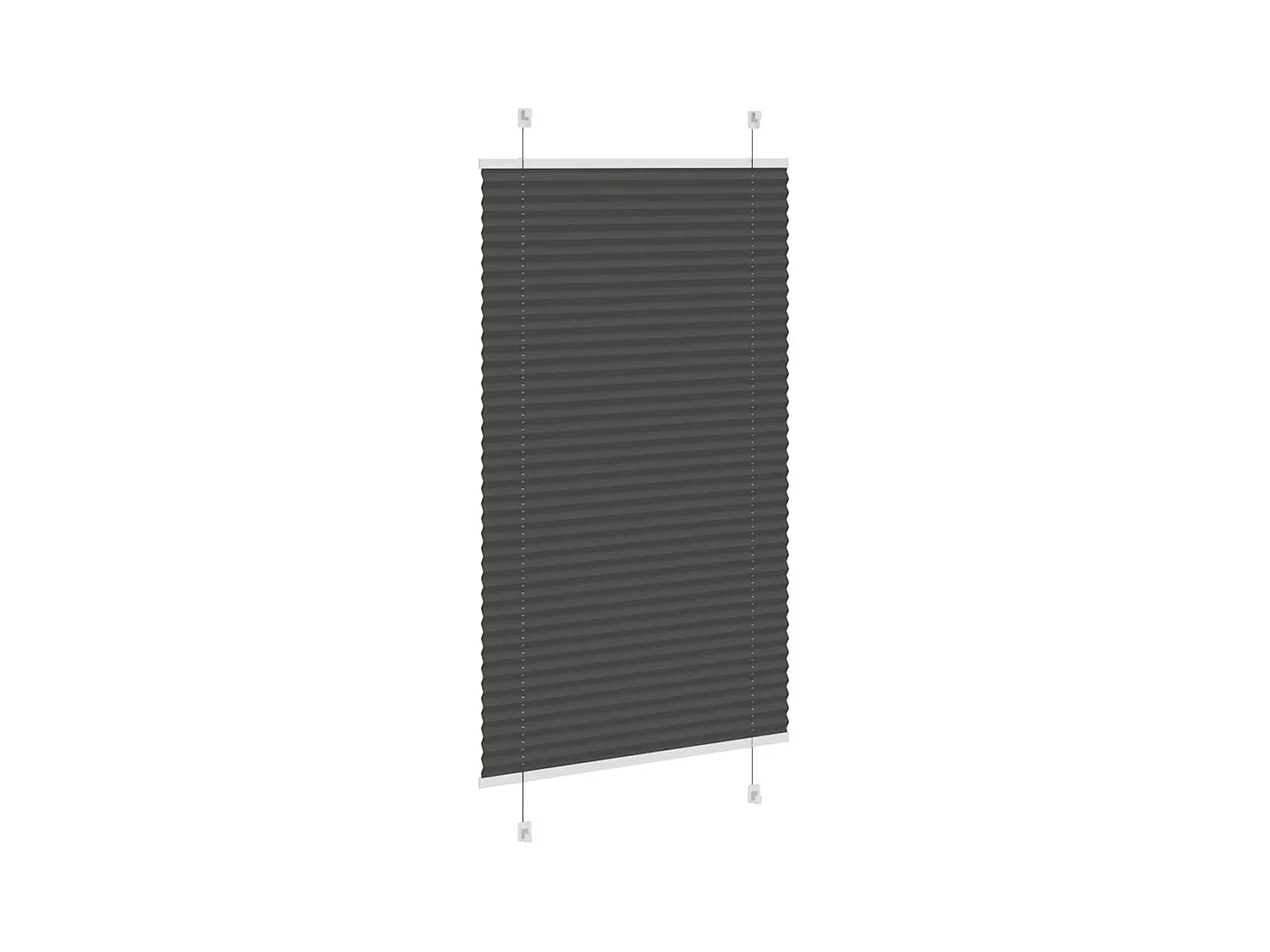 Store plissé noir 80x100 cm largeur du tissu 79,4 cm polyester