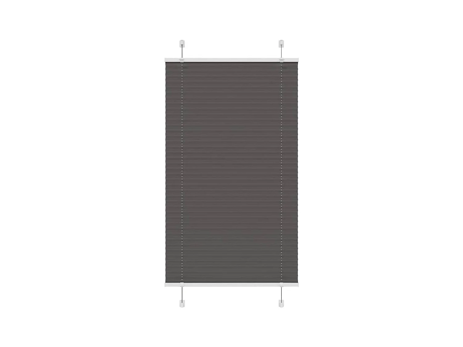 Tenda plissettata nera 80x100 cm larghezza tessuto 79,4 cm poliestere