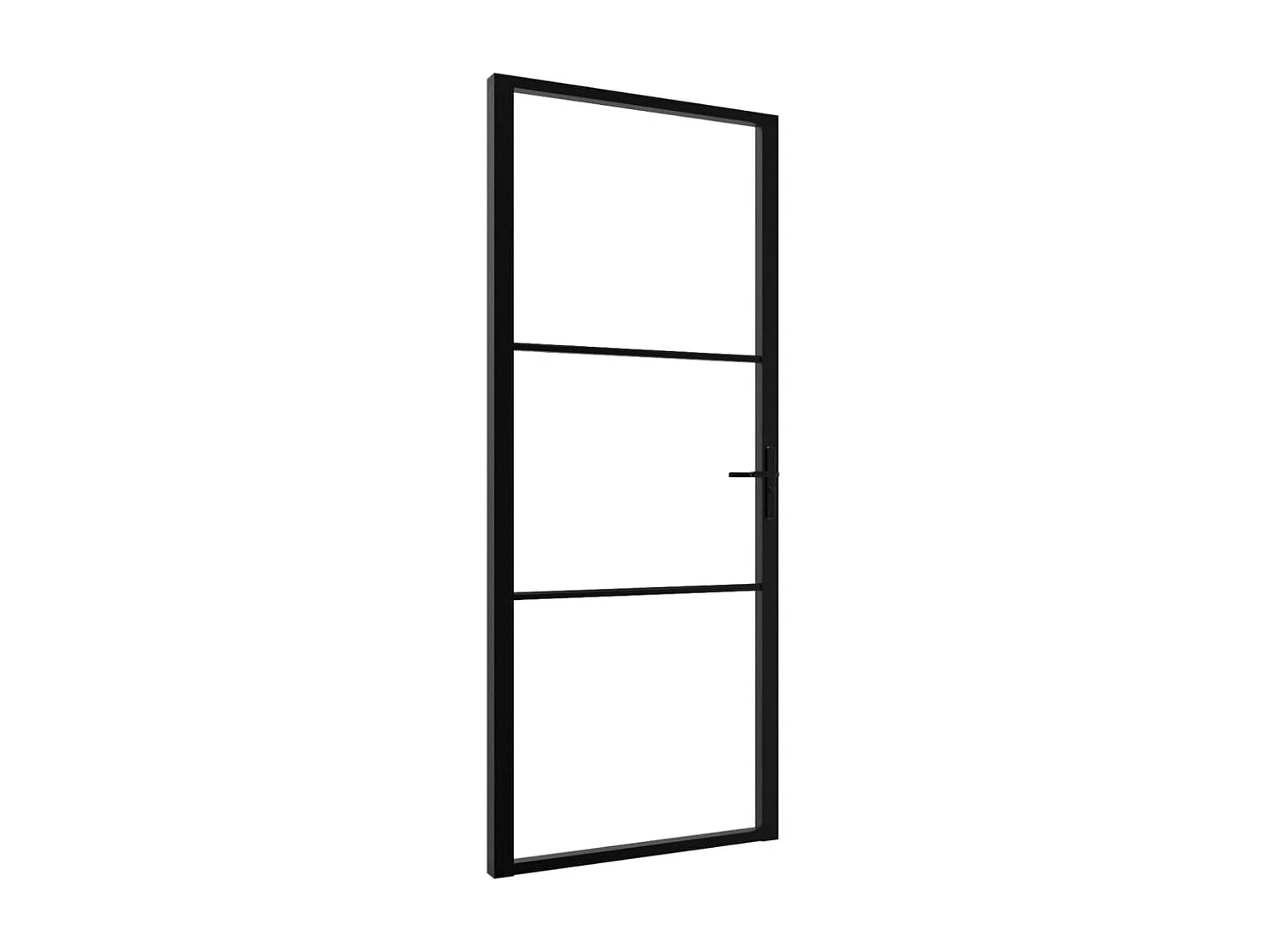Puerta interior ESG vidrio y aluminio 93x201,5 cm Negro