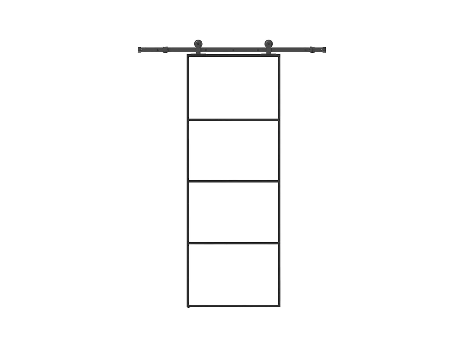 Porte coulissante avec kit de quincaillerie 76x205 cm Verre ESG
