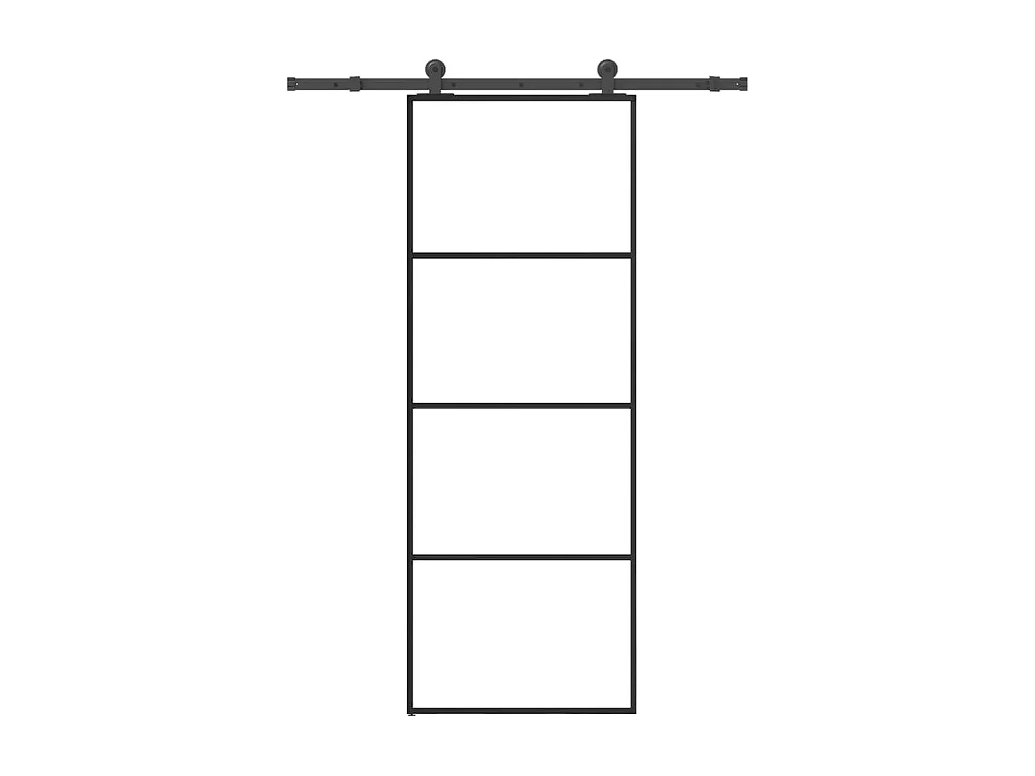 Porte coulissante avec kit de quincaillerie 76x205 cm Verre ESG
