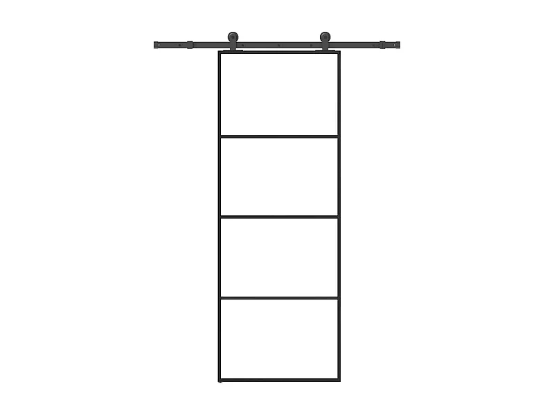 Porte coulissante avec kit de quincaillerie 76x205 cm Verre ESG