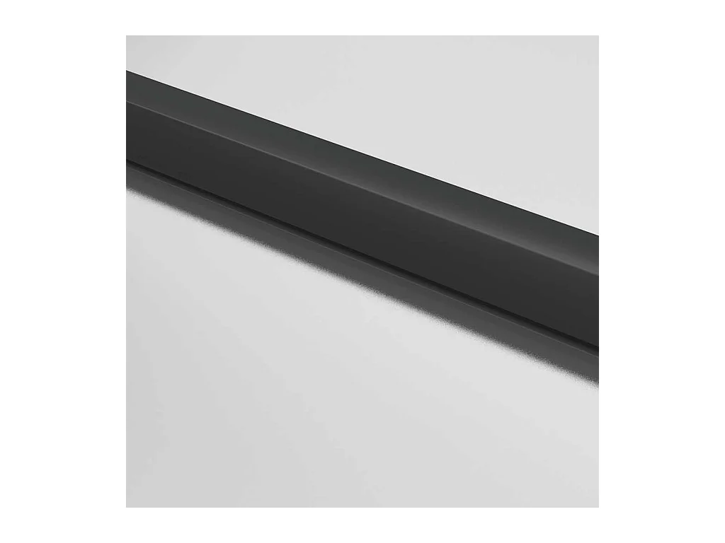 Porta interna sottile nera 76x201,5 cm vetro temperato alluminio